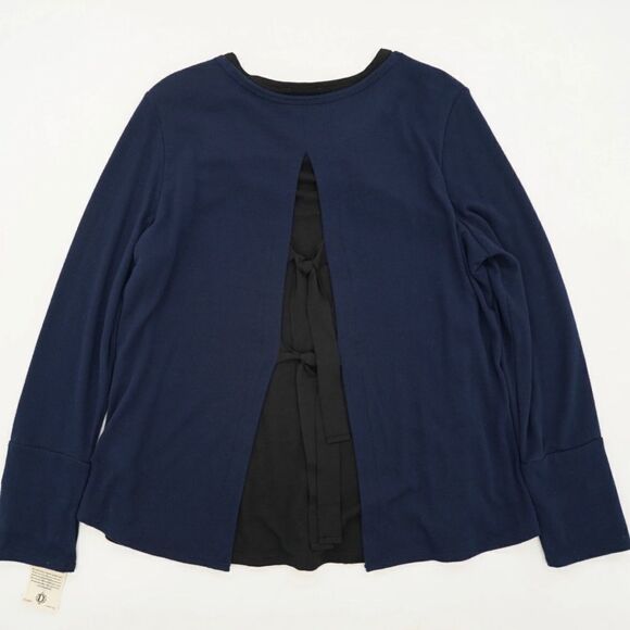 TIE Back Split top Cut Put Neck Top 2 embellished removable accent stars  NWT - Picture 9 of 14